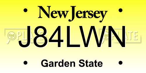 J84LWN New Jersey License Plate