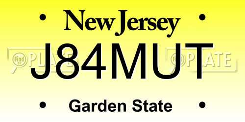 J84MUT New Jersey License Plate