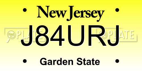 J84URJ New Jersey License Plate