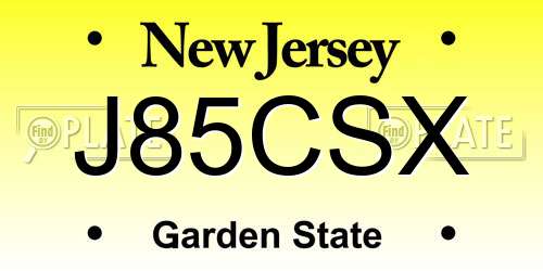 J85CSX New Jersey License Plate