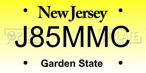 J85MMC New Jersey License Plate