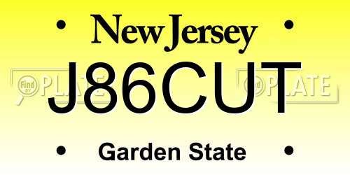 J86CUT New Jersey License Plate