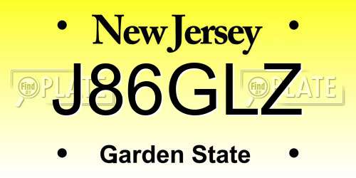J86GLZ New Jersey License Plate