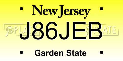 J86JEB New Jersey License Plate