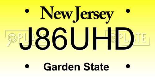 J86UHD New Jersey License Plate