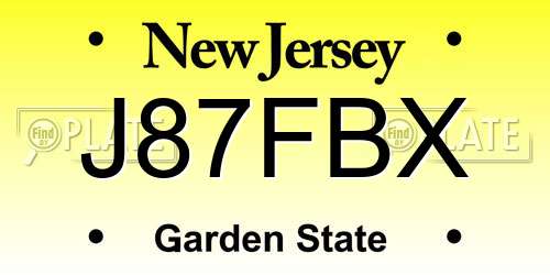 J87FBX New Jersey License Plate