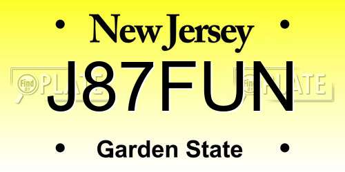 J87FUN New Jersey License Plate