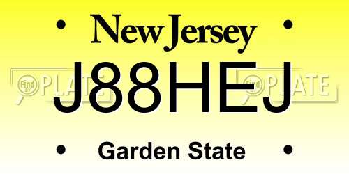 J88HEJ New Jersey License Plate