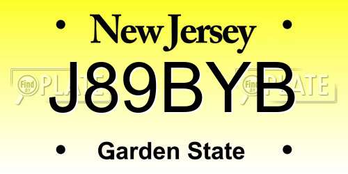 J89BYB New Jersey License Plate