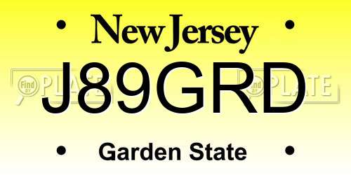 J89GRD New Jersey License Plate