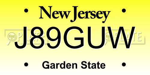 J89GUW New Jersey License Plate
