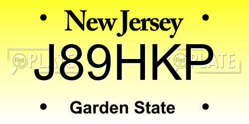 J89HKP New Jersey License Plate