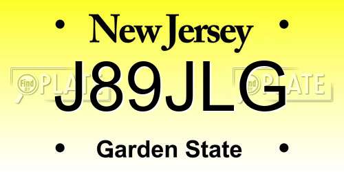 J89JLG New Jersey License Plate