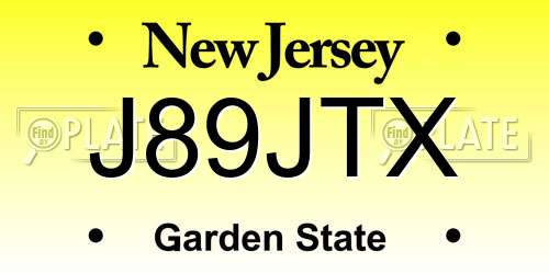 J89JTX New Jersey License Plate