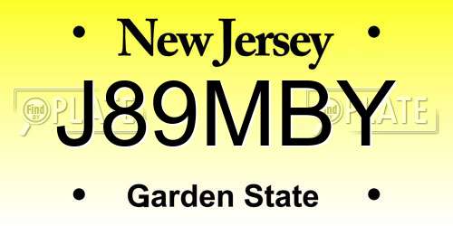J89MBY New Jersey License Plate