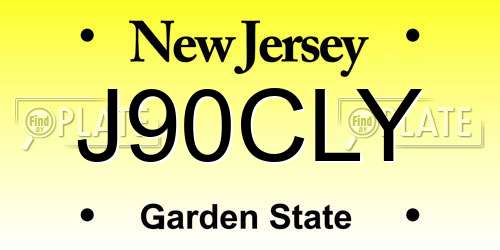 J90CLY New Jersey License Plate