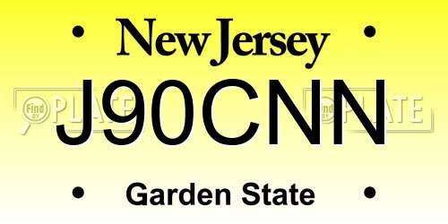 J90CNN New Jersey License Plate