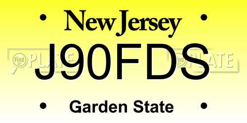 J90FDS New Jersey License Plate