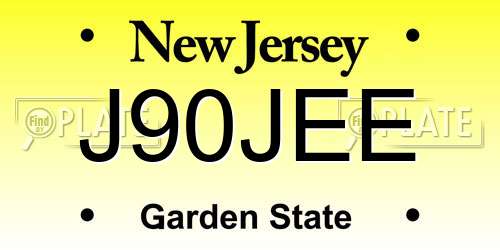 J90JEE New Jersey License Plate