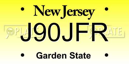 J90JFR New Jersey License Plate