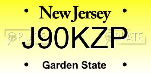 J90KZP New Jersey License Plate