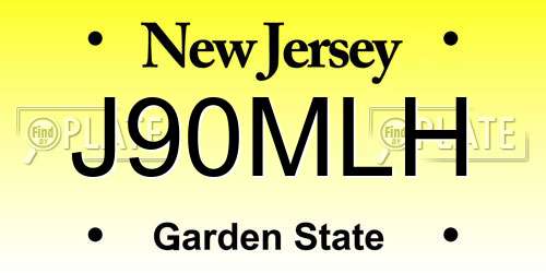 J90MLH New Jersey License Plate