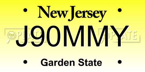 J90MMY New Jersey License Plate