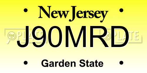 J90MRD New Jersey License Plate