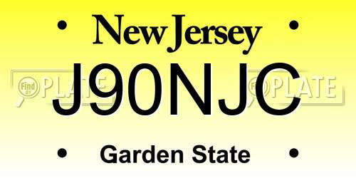 J90NJC New Jersey License Plate