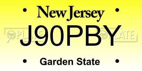 J90PBY New Jersey License Plate