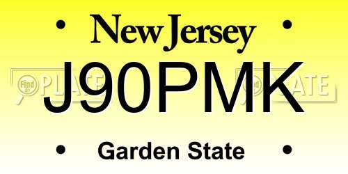 J90PMK New Jersey License Plate