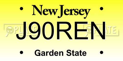J90REN New Jersey License Plate