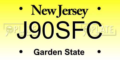 J90SFC New Jersey License Plate
