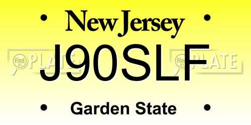 J90SLF New Jersey License Plate
