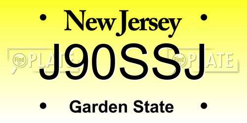 J90SSJ New Jersey License Plate