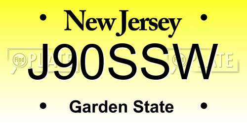 J90SSW New Jersey License Plate
