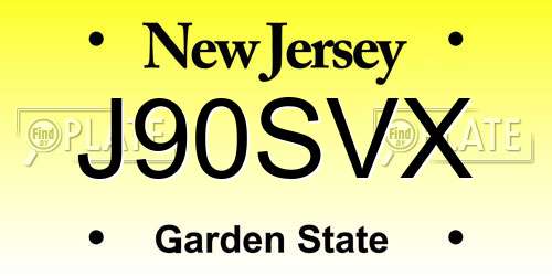J90SVX New Jersey License Plate