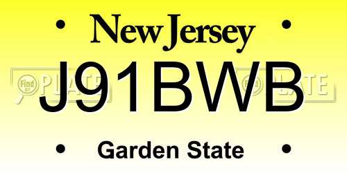 J91BWB New Jersey License Plate