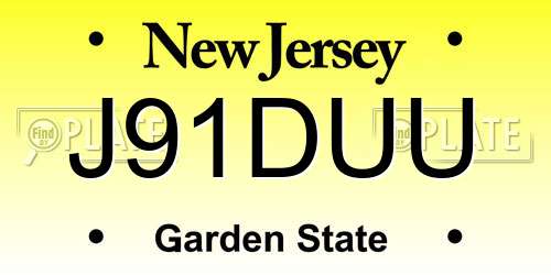 J91DUU New Jersey License Plate