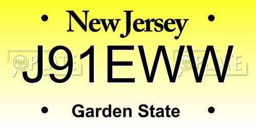 J91EWW New Jersey License Plate