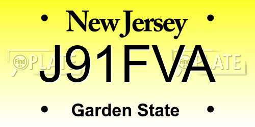 J91FVA New Jersey License Plate