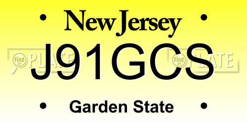 J91GCS New Jersey License Plate