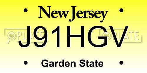 J91HGV New Jersey License Plate