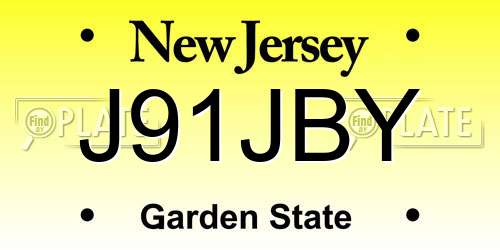 J91JBY New Jersey License Plate