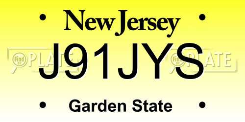 J91JYS New Jersey License Plate