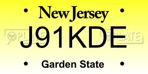 J91KDE New Jersey License Plate