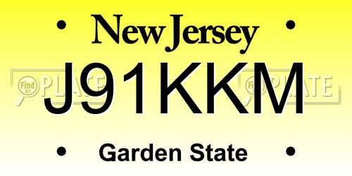 J91KKM New Jersey License Plate