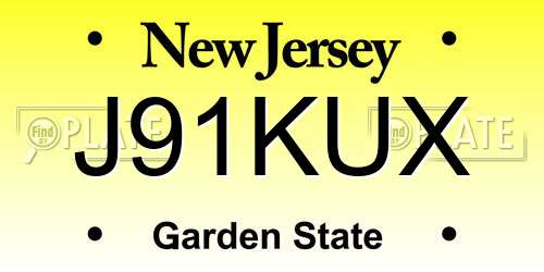 J91KUX New Jersey License Plate