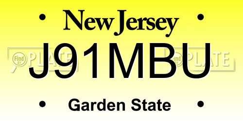 J91MBU New Jersey License Plate
