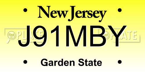 J91MBY New Jersey License Plate
